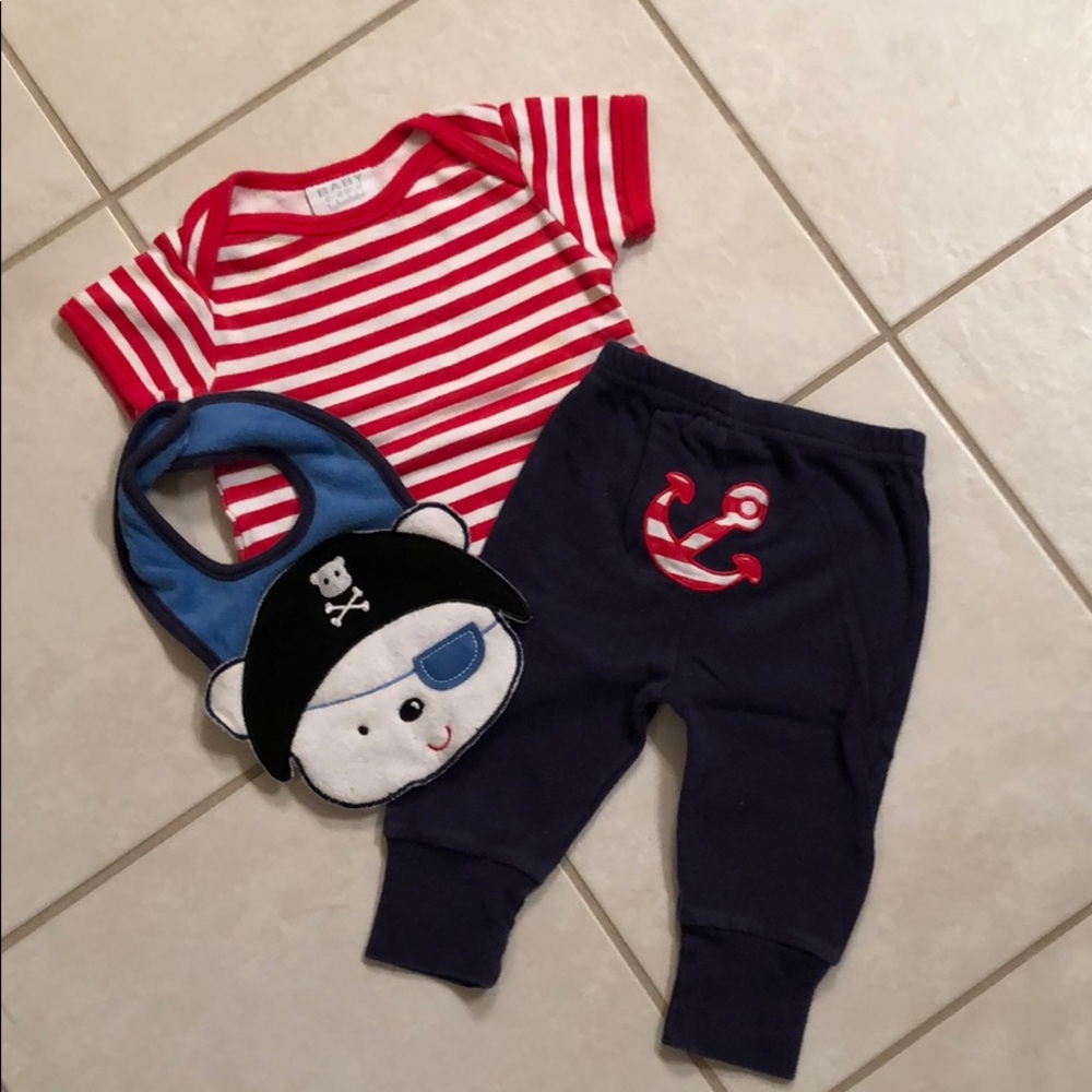 Red, white, & blue 3 piece outfit size 3-6 months